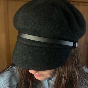 Apt. 9 Black Wool Blend Newsboy Cap